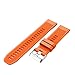 Produktbild Altsommer Multi Farben Armband 22mm für Garmin Fenix 5 GPS Uhr Weiches Einfrabig Silikon Sportuhr Ersatzarmband mit Schnelle Freigabe Edelstahl Schnalle für Damen Herren135-225mm (Orange)