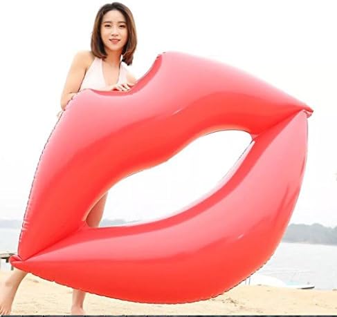 WZG Giant Inflatable Flames Lips Pool Float Raft Summer Swimming Water Pool Party Fun Outdoor Leisure Beach Ocean River Ride On Floaty Home Lawn Decoration With Rapid Valves,Red