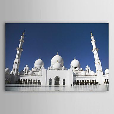 Piteng™ Stretched Canvas Print Art Landscape Sheikh Zayed Grand Mosque, Abu Dhabi, United Arab , 24" x 36"