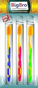 BigBro Toothbrush Extra Soft Bristle With Cover for Adults Boys Girl Men and Women Gold Color (1 Pc)