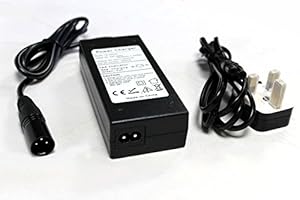 24v 2A Mobility Scooter/Electric Wheelchair/Golf Buggy Charger Power Supply with 3-Pin XLR Connector and UK 3-Pin Lead - Fully Automatic - 3 Stage Charge Cycle - Connect and Forget - Model: TS-2024C