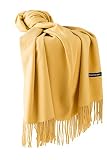Dolamen Unisex Mujer Bufanda con borlas, Mujer Lana de invierno lujosa...