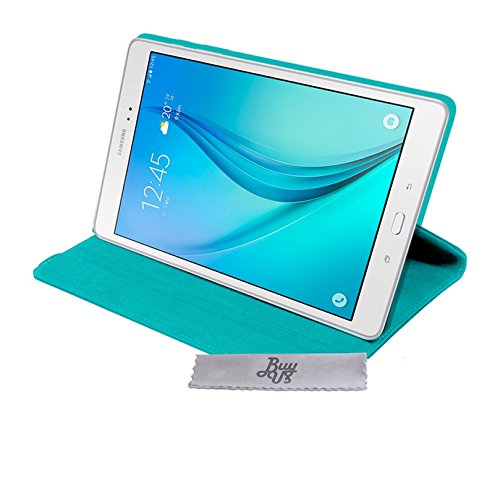 Drehbare Luxus Hülle türkis mit Schlaf/Wach Funktion Samsung Galaxy Tab A 9.7 T550 + EINGABESTIFT und FOLIE GESCHENKT DAZU !! - 2