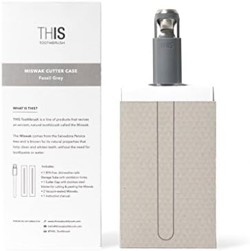 THIS TOOTHBRUSH Design MISWAK Grey Cutter included 2 toothbrushes MISWAK, Arabic traditional toothbrush, toothbrush for natural white teeth, from BLISSANY