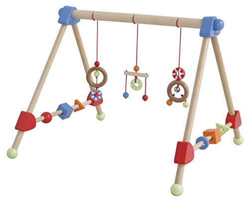 Roba Spieltrapez, Aktivcenter mit höhenverstellbaren Spiel-und Greiftrainer, und Babyspielzeug aus Holz, mehrfarbig, H x B x T: 48 x 61 x 59 cm - 2