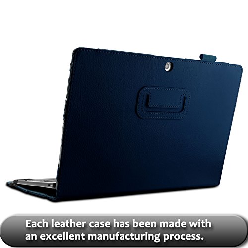 Lenovo Miix 310 Hülle Case, Infiland Slim Fit Folio PU-lederne dünne Kunstleder Schutzhülle Cover Tasche für Lenovo Miix 310 25,65 cm (10,1 Zoll HD) x5-Z8350 Tablet PC(mit Auto Schlaf / Wach Funktion, Tablet und Tastatur sind nicht entgehaltet)(Dunkleblau) - 7