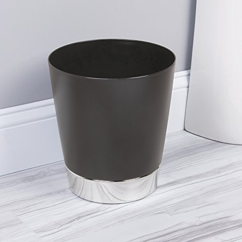 InterDesign 18060EU Aria Abfalleimer, schwarz / chromfarben - 2