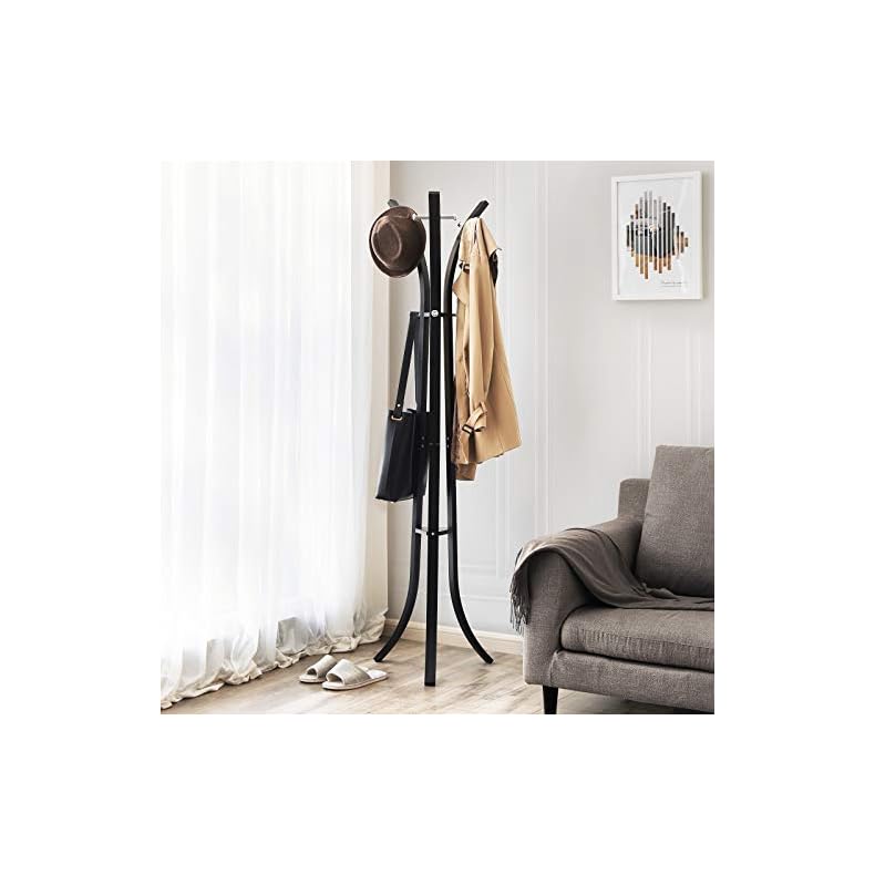 SONGMICS 9 Hook Coat and Hat Stand Rack/Garment Coat Tree Heavy Duty