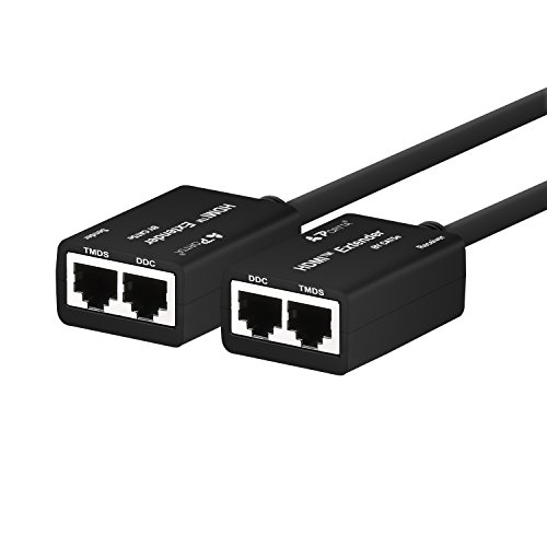 Portta HDMI Extender Extensor sobre RJ45 CAT6 CAT7 LAN Ethernet Repetidor de adaptador de red Hasta 30M/100ft Soporte 1080P y 3D HDCP DTS Dolby Digital LPCM Para HDTV/PS3/PS4/Xbox One/Blu-ray Player