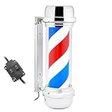 PrimeMatik - Poteau de barbier Lumineuse et pivotante pour coiffeurs 230 x 690 mm