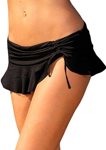 Annflat Women's Summer Side Tie Skirted Hipster Bikini Bottom