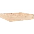 'vidaXL Solid Pinewood Sandbox with Seats - Versatile Children's Outdoor Sandpit for Creative and Sensory Play - Untreated Wood - Brown
