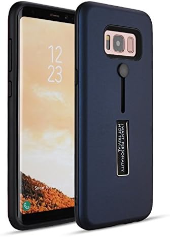 Guppy Ring Holder Kickstand PC TPU Dual Layer Case For Samsung Galaxy S8,S8 Plus Hard Back Protection Cover with Shock Absorbing TPU Inner Layer Hybrid Bumper Stand (Samsung Galaxy S8 Plus, Blue)