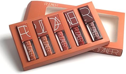 Prettyuk 5 pcs Lip Color Matte Color Pumpkin Waterproof Durable Lip Gloss