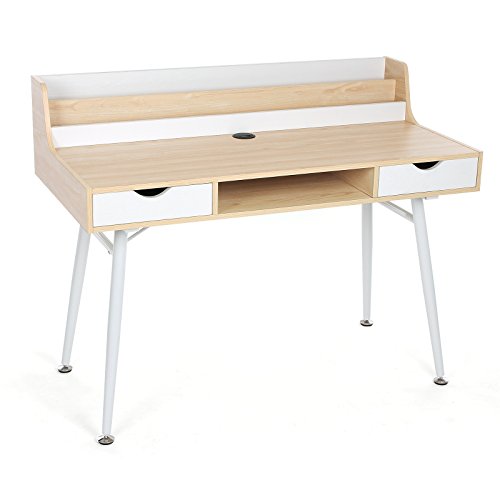 Songmics Schreibtisch Sekretr Computertisch mit 2 Schubladen pc tisch MDF 120 x 94 x 60 cm (B x H x T) naturfarben LCD562N Songmics Schreibtisch Sekretr Computertisch mit 2 Schubladen pc tisch MDF 120 x 94 x 60 cm (B x H x T) naturfarben LCD562N