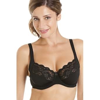 Camille Womens Black Underwired Lace Full Cup Bra: Amazon