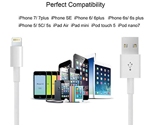 iPhone Kabel, Leginda 4er Pack 2M Lightning Kabel Lange USB Kabel Aufladen Kabel für iPhone7,7plus, 6s, 6s plus, 6plus, 6, SE, 5s 5c 5, iPad Mini/Air iPad5, iPod (Weiße) - 6