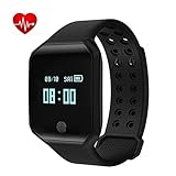 ZKCREATION Fitness Tracker Bluetooth Smart Armband Herzfrequenz und Blutdruckmessung eingehende Call SMS Benachrichtigung Smart Watch Wasserdicht IP67 kompatibel mit Android und iOS