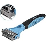 Double Sided Pet Dematting Comb with 35 Blades, Dog Undercoat Rake for Removing Mats &amp; Tangles, Pet Grooming Brush Tool for Small, Medium and Large Breed