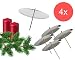 Produktbild TK Gruppe Timo Klingler 4X Kerzenhalter Silber Kerzenteller Adventskranzstecker Kerzenstecker für Adventskranz Weihnachten Adventskranzhalter mit Dorn (4X Silber)