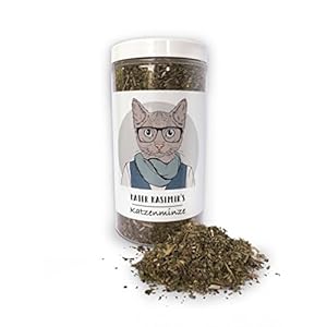Hierba gatera (para Gatos/Catnip) Hace a su Gato Feliz. Paquete XXL de 60g Solo la Mejor Hierba gatera para su pequeño Amor (Seca y en pequeños Trazos).