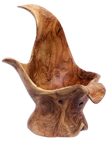 WINDALF Rustikale Holz Schale ~ FENJA ~ h: 19 cm - Handgearbeitet - vielseitig verwendbar - Wurzelholz (s190)