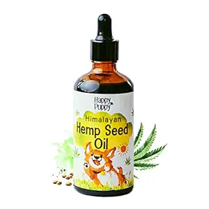 Happy Puppy Organics Hemp Seed Oil 100ml | Edible Dog Oil with Healing Properties | Skin Healing, Hairfall Control & Rich in Omega 3 & 6 | Improves Mood and Well-Being
