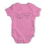 TWISTED ENVY mindestens Einhörner Like Me Baby Unisex Funny Cute Infant Body Baby Grow Baby Strampler Gr. S, rose