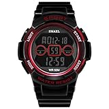 Blisfille Herren Armbanduhr Wasserdicht Digitale Uhr Herrenuhr Schwarz Rot Outdoor Sportuhr Armbanduhr Automatikuhr