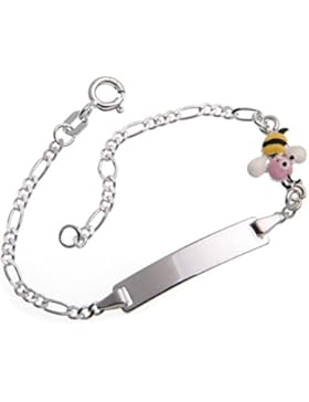 Baby- und Kinder Gravur Armband mit Gravur (beidseitig möglich) 925 Silber, Länge wählbar 10,5-15,5cm