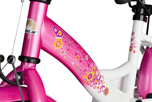 BIKESTAR® Premium Kinderfahrrad für sichere und sorgenfreie Spielfreude ab 4 Jahren ★ 16er Classic Edition ★ Flamingo Pink & Diamant Weiß - 6