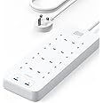 Anker 342 Power Strip with 8 AC Outlets & 2 USB Ports (12W Extension), PowerIQ Technology, Surge Protection, Fire-Resistant Casing, 1.8m Cable, Wall Mountable, for Home and Office