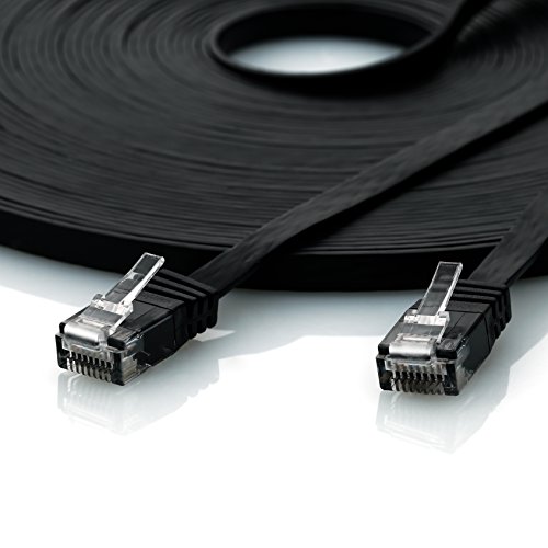 10m - CAT.6 Ethernet Gigabit Lan Netzwerkkabel / Flachbandkabel / Verlegekabel (RJ45) | 10/100/1000Mbit/s | Patchkabel flach | kompatibel zu CAT.5 / CAT.5e / CAT.7 | Switch/Router/Modem/Patchpannel/Access Point/Patchfelder