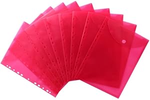Exxo by HFP Pochettes avec rabat et marge, Lot de 10 312 x 223 mm rouge transparent
