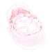 Isabella Alicia Double Frilled Traditional Bubble Quilt Maize Moses Basket (Pink/ White)