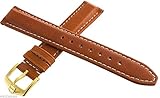 Tag HEUER Uhrenarmband, braunes Lederband, Goldfarbene Schnalle, 18 mm