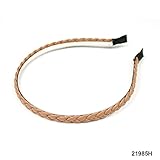 Haarreif mit modernem Flechtmuster in natürlichen Farben (Hellbraun)