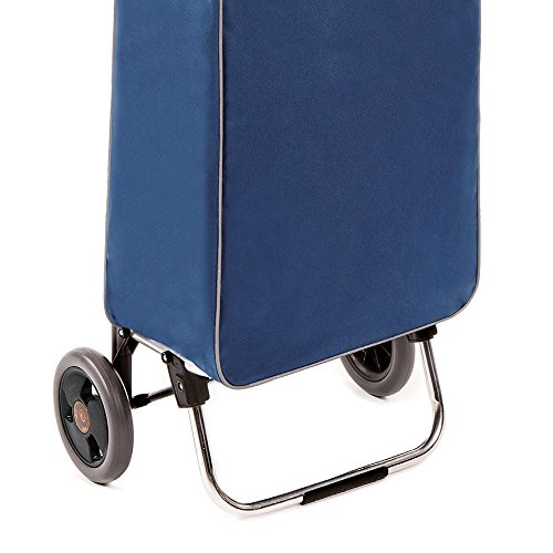 Einkaufstrolley Zussi in blau – Leichter Transport-Wagen Trolley 1,5kg mit leisen Gummi Rädern – Einkaufsroller mit 50l bis 30kg belastbar - 3