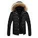 Produktbild Steppjacke VENMO Männer Outdoor Mantel Warm Winter dick Jacke Plus Faux Pelz Kapuzenmantel Herren Winterjacke Parka Sweatjacke Steppjacke Jacke Sportjacke Wärmejacke Jacke Parka Gesteppt (L, Black)