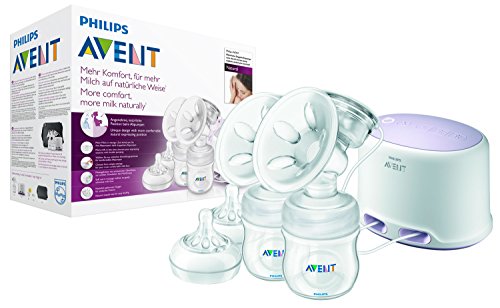 Philips Avent SCF334/02 Elektrische Komfort-Doppelmilchpumpe (inkl. Naturnah-Flasche)