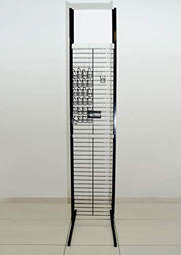 Tiendade Expositor Doble con 4 Ruedas y 10 Ganchos, Color Negro