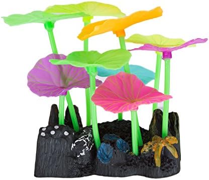 Aquarium Decorations,Govine® Glowing Effect Artificial Lotus Leaf Aquarium Ornament for Fish Tank