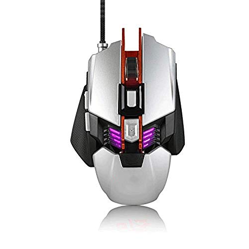 Preisvergleich Produktbild YZPSB Kabelgebundene Gaming-Maus Verstellbare Handgelenkstütze und Gegengewicht 7 Programmierbare Tasten Spezielle Game-seitliche Tasten Aluminiumrahmen RGB-Hintergrundbeleuchtung Ergonomisches Design