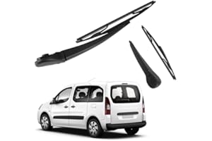 JINSENTGG Bras d'essuie-glace arrière remplacement pour Citroën Berlingo 2008-2021, Essuie-glace Kit de balai d'essuie-glace arrière de voiture étanche remplacement pour Peugeot Partner 2008-2021