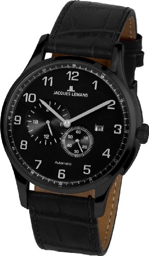 Jacques Lemans Herren-Armbanduhr XL Classic Analog Automatik Leder 1-1731B Jacques Lemans Herren-Armbanduhr XL Classic Analog Automatik Leder 1-1731B
