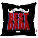 Indigifts Grandparents Best Dada Quote Retro Style Black Cushion Cover 12x12 inches with Filler for Grandfather-Granddad-Dada-Nana-Birthday