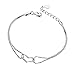 Produktbild Scrox 1x Fashion Armband Herzform Armband SilberArmbänder Persönlichkeit Verstellbares Armband Fußkettchen Armschmuck für Männer und Frauen Paar Partydekorationen, Silber