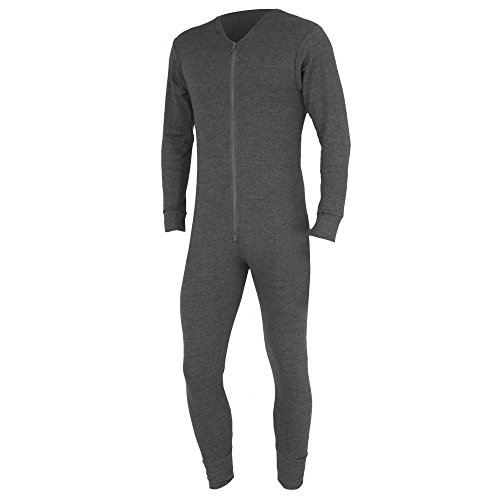 FLOSO - Mono interior térmico para hombre (L- Pecho 102-107 cm/Carbón )