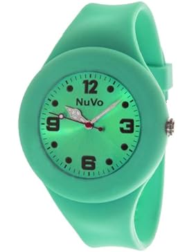 Nuvo - NU13H24 - Unisey Armbanduhr vom Armband abtrennbar - Grünes Zifferblatt - Grünes austauschbares Armband...