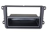 vw caddy 2012 radio code Radio-Blende Doppel-DIN Einbau-Rahmen für 1-DIN Auto-Radio incl. herausnehmbarem Ablage-Fach - Farbe schwarz